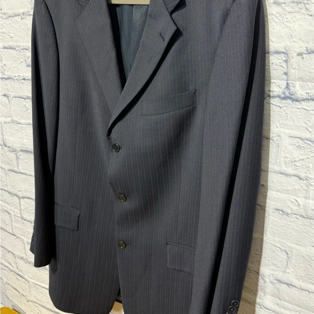Men's Ted Baker London Navy Pinstripe Blazer, 42L, (See Description)